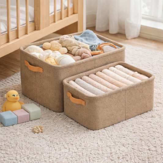 Brineliocosh® Foldable Fabric Storage Box – Stackable Closet Organizer with Handle