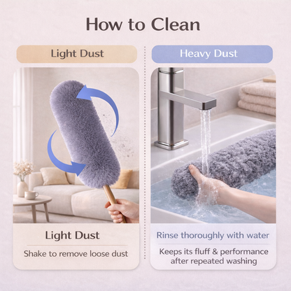 Brineliocosh® Extendable Microfiber Duster – Flexible Head & Static Dust Removal
